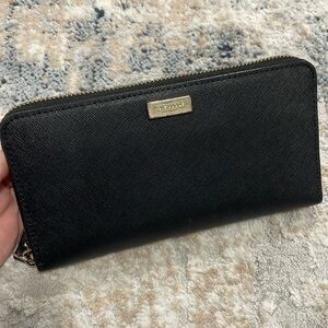 KATE SPADE Wallet, black, approx 8”x4”